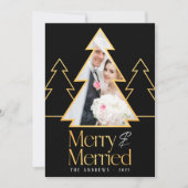 ブラック&金ゴールドクリスマスツリー新着写真 シーズンカード (正面)