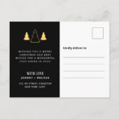 ブラック&金ゴールドクリスマスツリー新着写真 シーズンポストカード (裏面)