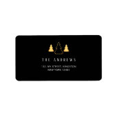 ブラック&金ゴールドクリスマスツリー新着写真 ラベル (正面)