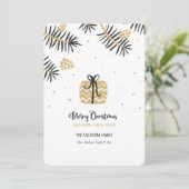 ブラック&金ゴールドクリスマスホリデーカード シーズンカード (スタンド正面)