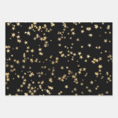 ブラック&金ゴールドクリスマス ラッピングペーパーシート (正面2)