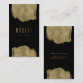 ブラック&金ゴールドグモダンラモーブラシGlamシック 名刺 (正面/裏面)