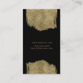 ブラック&金ゴールドグモダンラモーブラシGlamシック 名刺 (裏面)