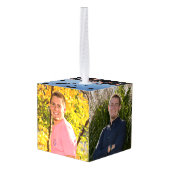 ブラック&金ゴールドグラッド5フォトキープサケ キューブオーナメント (裏面アングル)