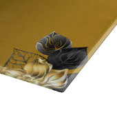 ブラック&金ゴールドグラフィックアートラックス抽象デザイン カッティングボード (角)