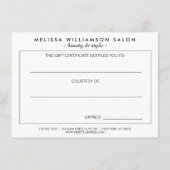 ブラック&金ゴールドグラマーと美しいギフト券 (裏面)