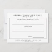 ブラック&金ゴールドグラマーと美しいギフト券 (裏面)