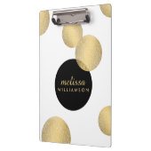 ブラック&金ゴールドグラマー&美しい パーソナライズされた クリップボード (左)