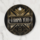 ブラック&金ゴールドグラムアールデコ結婚ズ フェイバータグ (裏面)