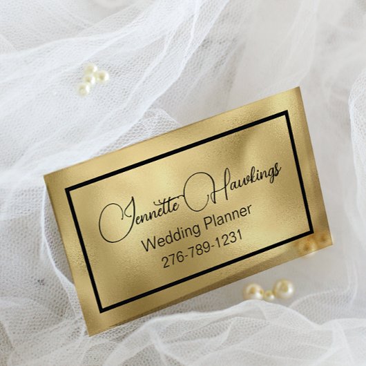 ブラック&金ゴールドグラムウェディングプランナー名刺 名刺