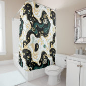 ブラック&金ゴールドグラムシャワーカーテン シャワーカーテン (インサイチュ)