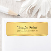 ブラック&金ゴールドグラムテンプレートエレガント差出人住所 ラベル (インサイチュ)