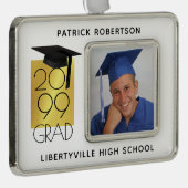 ブラック&金ゴールドグラード | 卒業写真の記念 シルバープレートフレームオーナメント (右)