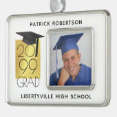 ブラック&金ゴールドグラード | 卒業写真の記念 シルバープレートフレームオーナメント (左)