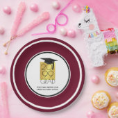 ブラック&金ゴールドグラード | 編集可能なルーン | 卒業 ペーパープレート (パーティー)