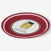 ブラック&金ゴールドグラード | 編集可能な赤 | 卒業 ペーパープレート (アングル)