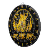 ブラック&金ゴールドグリズリーベア美しい ダーツボード (正面右)