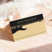 ブラック&金ゴールドグリッターギタ結婚ーの曲のリクエスト エンクロージャーカード