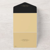 ブラック&金ゴールドグリッターギタ結婚ー オールインワン招待状 (外側)