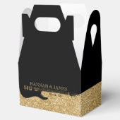 ブラック&金ゴールドグリッターギタ結婚ー フェイバーボックス (オープン)