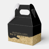 ブラック&金ゴールドグリッターギタ結婚ー フェイバーボックス (正面サイド)