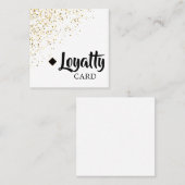 ブラック&金ゴールドグリッターグリッター美しいサロン ロイヤリティカード (正面/裏面)