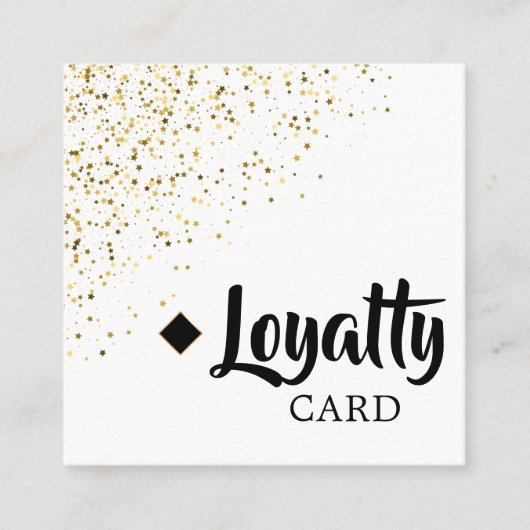 ブラック&金ゴールドグリッターグリッター美しいサロン ロイヤリティカード (正面)