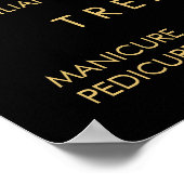 ブラック&金ゴールドグリッターサロンメニューウォールポスター ポスター (角)