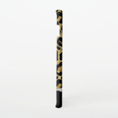 ブラック&金ゴールドグリッタージャガープリントダイヤモンド SAMSUNG GALAXYケース (右側)