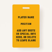 ブラック&金ゴールドグリッタースクールサッカーチームスポーツ バッジ (裏面)