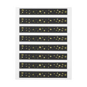 ブラック&金ゴールドグリッタードットカードラップラのまわりにベル ラップアラウンド宛名ラベル (シート)