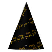 ブラック&金ゴールドグリッターハッピーニューイヤーパーティー帽子 パーティーハット (左)