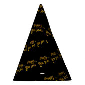 ブラック&金ゴールドグリッターハッピーニューイヤーパーティー帽子 パーティーハット (右)