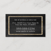 ブラック&金ゴールドグリッターハミングバード 名刺 (裏面)