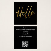 ブラック&金ゴールドグリッターハロービジネスカード (正面&裏面)