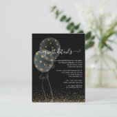 ブラック&金ゴールドグリッターバ結婚ルーンズゲスト詳細 エンクロージャーカード (スタンド正面)