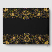 ブラック&金ゴールドグリッターフローラレー縁どス ゲストブック (裏面)