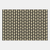 ブラック&金ゴールドグリッターメリークリスマスタイポグラフィ ラッピングペーパーシート (正面3)