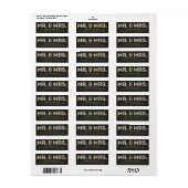 ブラック&金ゴールドグリッタールック氏ラベル夫人 ラベル (フルシート)