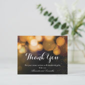 ブラック&金ゴールドグリッター冬サンキューカード (スタンド正面)