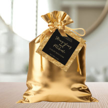 ブラック&金ゴールドグリッター化粧品製品ラベル