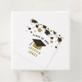 ブラック&金ゴールドグリッター卒業キャップクラス2021 フェイバータグ (インサイチュ)