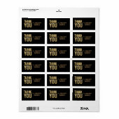 ブラック&金ゴールドグリッター差出人住所ウェディングラベル ラベル (フルシート)