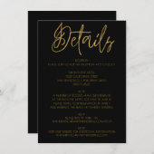 ブラック&金ゴールドグリッター結婚の詳細エンクロージャ エンクロージャーカード (正面/裏面)
