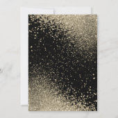 ブラック&金ゴールドグリッター40th誕生日招待状 招待状 (裏面)