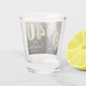 ブラック&金ゴールドグリッター40th Birthday ショットグラス (裏面)