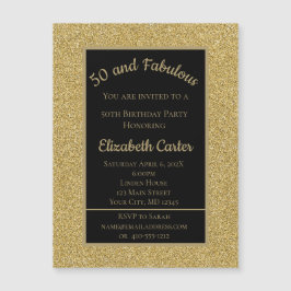 ブラック&金ゴールドグリッター50と素晴らしい誕生日