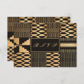 ブラック&金ゴールドケンテ 出欠カード (正面/裏面)