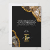 ブラック&金ゴールドゲートグリッター結婚の写真 サンキューカード (裏面)