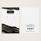 ブラック&金ゴールドゲートスタッドイヤリングディスプレイ (正面&裏面)